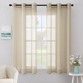 MIULEE Solid Color Sheer Curtains 63 Inches Long 2 Panels Set